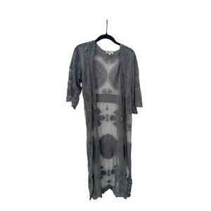 Gray Long Lace Kimono